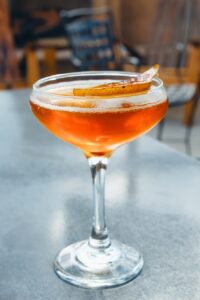 I know what you're thinking... Why isn't it apple? Well my friends, we decided to shake it up this year and bring you something new. This delightful drink mixes together spiced pear liqueur, pear vodka, and a splash of spiced rum to keep you on your toes.